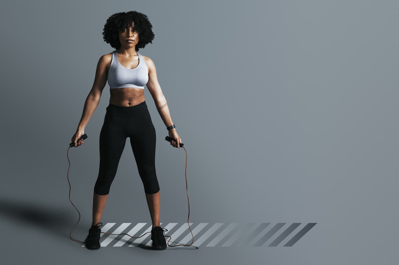 Athlete composed mid-conditioning session.